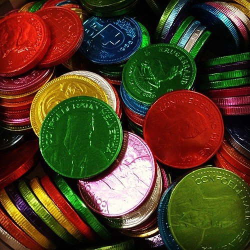 Some coloured coins